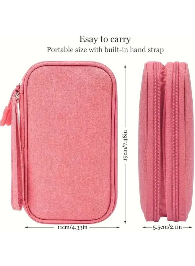 Black Portable Cable Storage Bag Multi Compartment Travel Case For Cables Chargers - Image 2